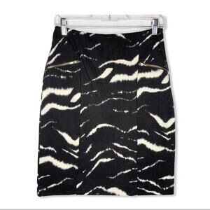 KENAR / black & white zebra pencil skirt / 6